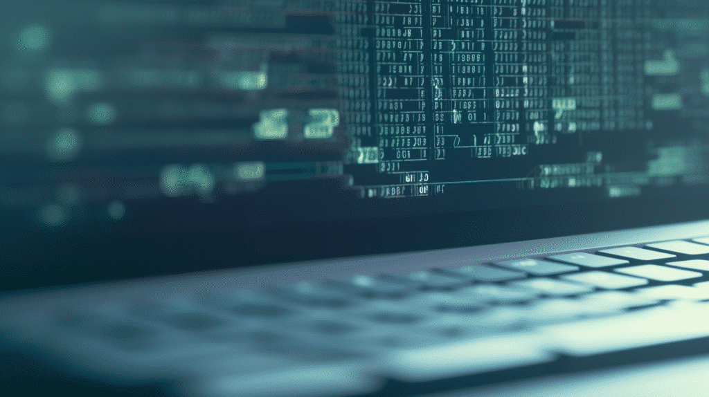 Código en Python para proyectos de startups en laptop
